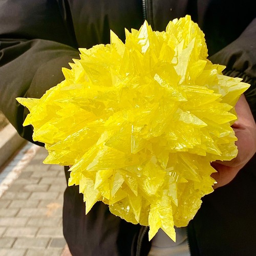 3.92LB Rare yellow sulfur crystal quartz crystal mineral specimen - 第 4/14 張圖片