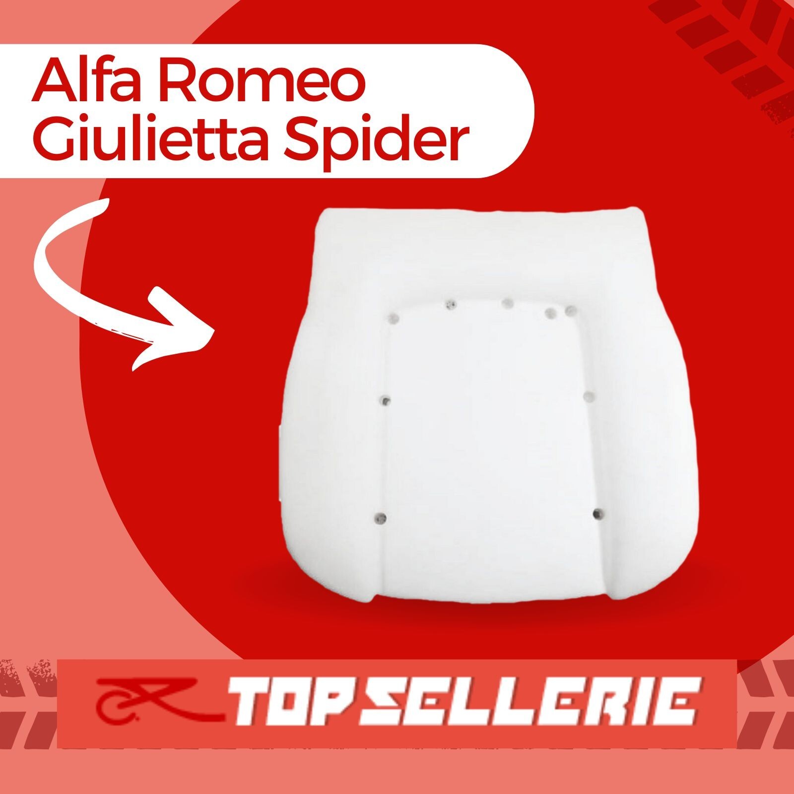 Mousse d'assise de siège de collection Alfa Romeo Spider 1967-1980 NMA034 rembourrage intérieur restauration cabriolet