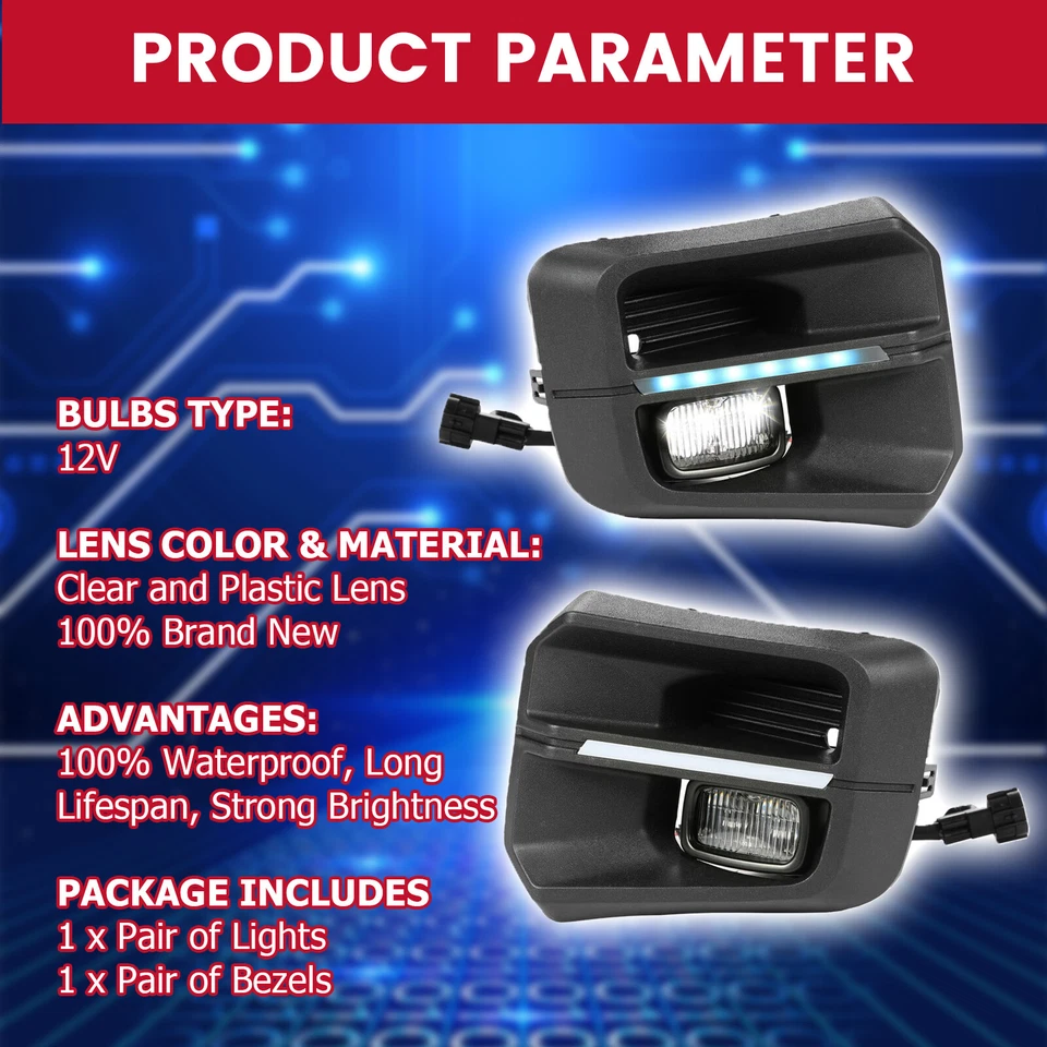 Luces antiniebla LED estilo rígido para Toyota Tacoma 2016-2022 2023 Foto 2 de 4