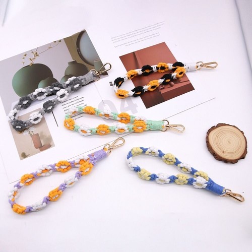 Anti-Lost Flower Woven Phone Chain Flower Braided Key Chain Desktop Decoration - Zdjęcie 6 z 10