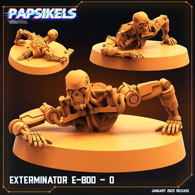 3D Printed Papsikels Cyberpunk  Sci-Fi - Exterminator E 800 O - 28mm 32mm