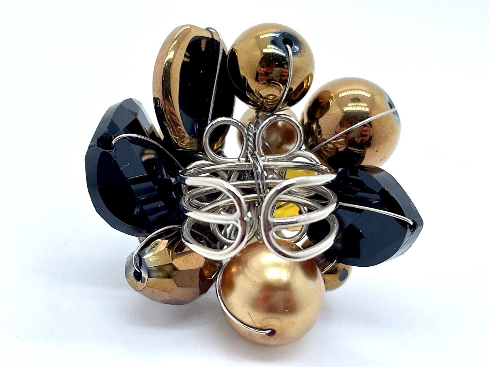 Vintage Large Statement Wire Wrapped Multi Glass … - image 3