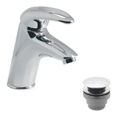 VADO INFINITA ETNA MAGMA MONO BASIN MIXER & CLICKER WASTE CHROME MDL-ETN-001
