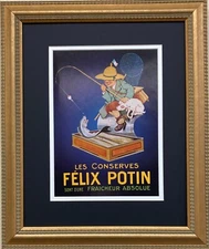 Vintage Mini Food & Drink Poster "Les Conserves - Felix Potin" New Custom Framed
