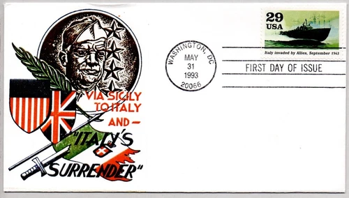 #2765f WORLD WAR II SEPTEMBER 1943 ALLIES INVADE ITALY STAMP FIRST DAY OF ISSUE