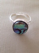 Abalone Shell Multi Coloured Ring Fits Up To Size Q UK Seller