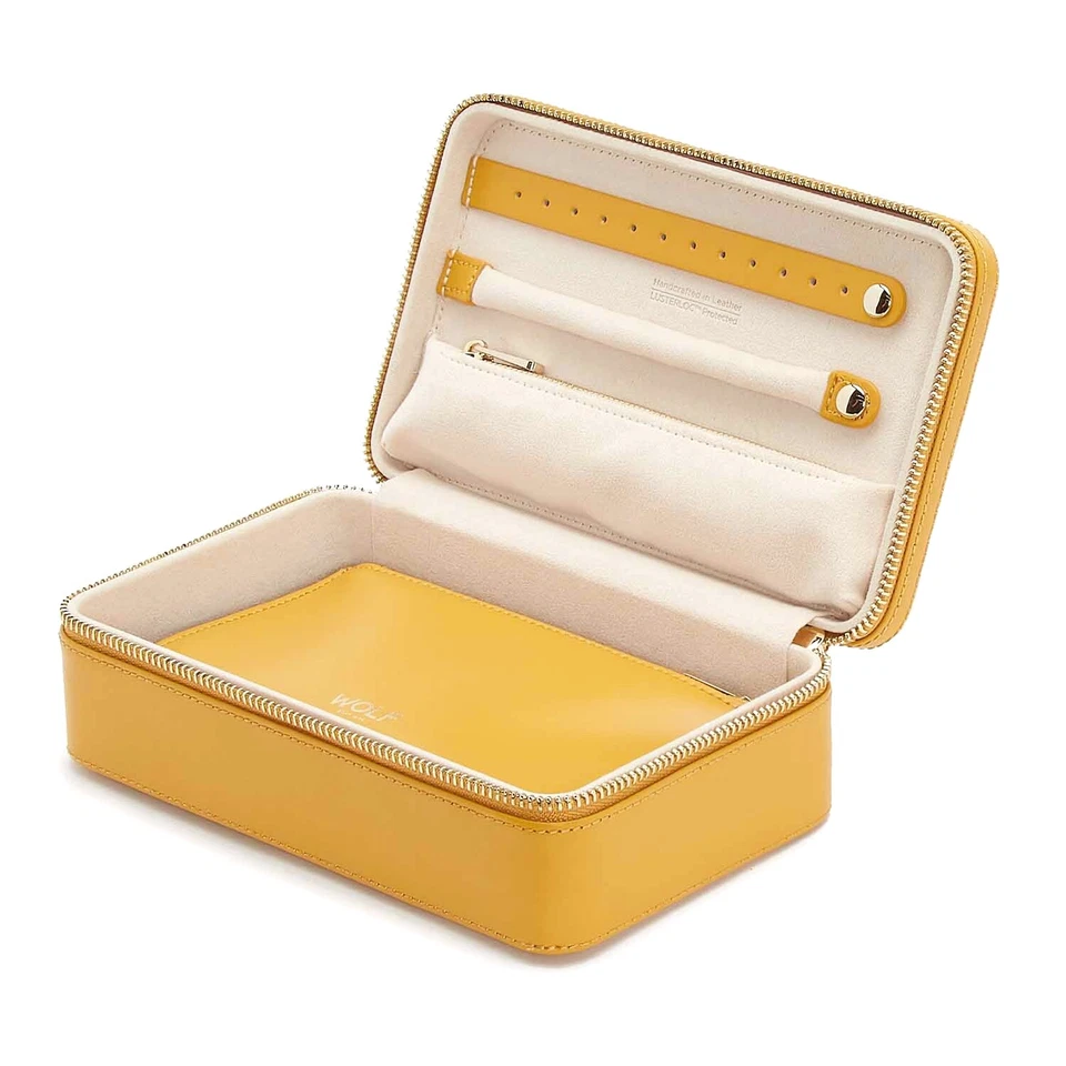 Wolf Jewellery Case, The Maria Case. Mustard Colour in Leather - Image 4 of 4