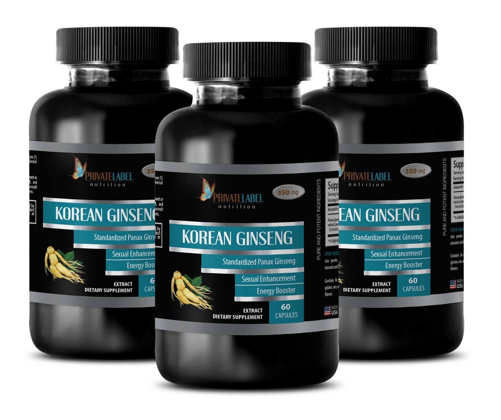 Ginseng Rojo - GINSENG COREANO 350mg - Mejora el Rendimiento Físico Energía - 3Bot