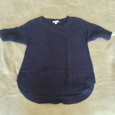 Charter Club Cotton Womens 3/4-Sleeve Sweater Intrepid Blue