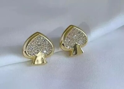 Women's Stunning Stud Earring Round Simulated Diamond In 14k Yellow Gold Plated