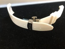 24mm white rubber band with steel color clasp ,fits joe rodeo master watch