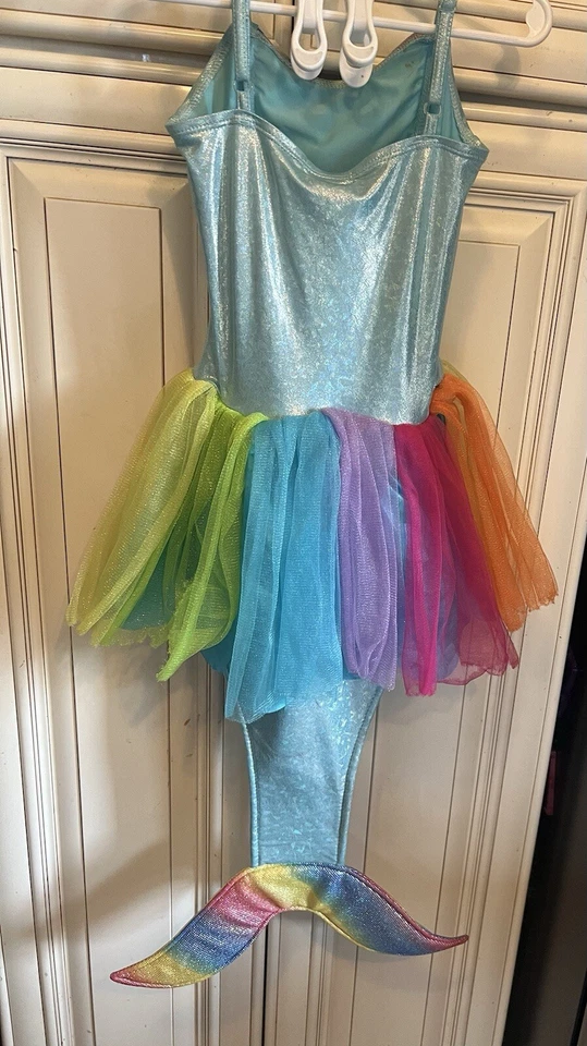 Розовый мак русалка платье вверх играть костюм 5 - 6 лет вечеринки фотосессии - Изображение 3 из 4