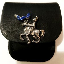 NEW BLUE KNIGHT LAW ENFORCEMENT BLACK LEATHER ZIPPO LIGHTER CASE POUCH
