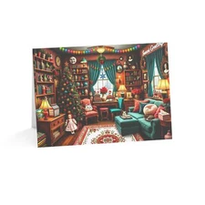 Vintage Cottage Core Cozy Holiday Greeting Card Season's Greetings