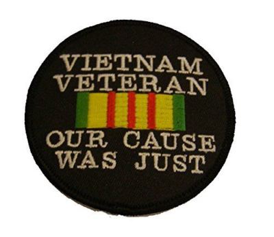 VIETNAM VETERAN OUR CAUSE WAS JUST W/ VIETNAM SERVICE RIBBON PATCH SE ASIA