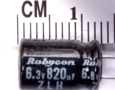 2 pcs, 820uF, 6.3V,  ZLH Series, Electrolytic capacitors BY RUBICON, 105c