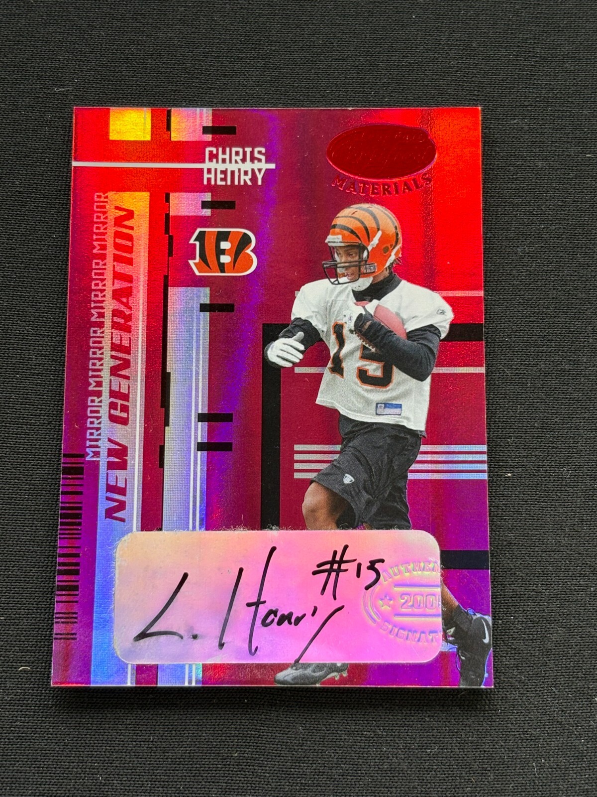 Chris Henry Mirror Signatures Red #168 Base