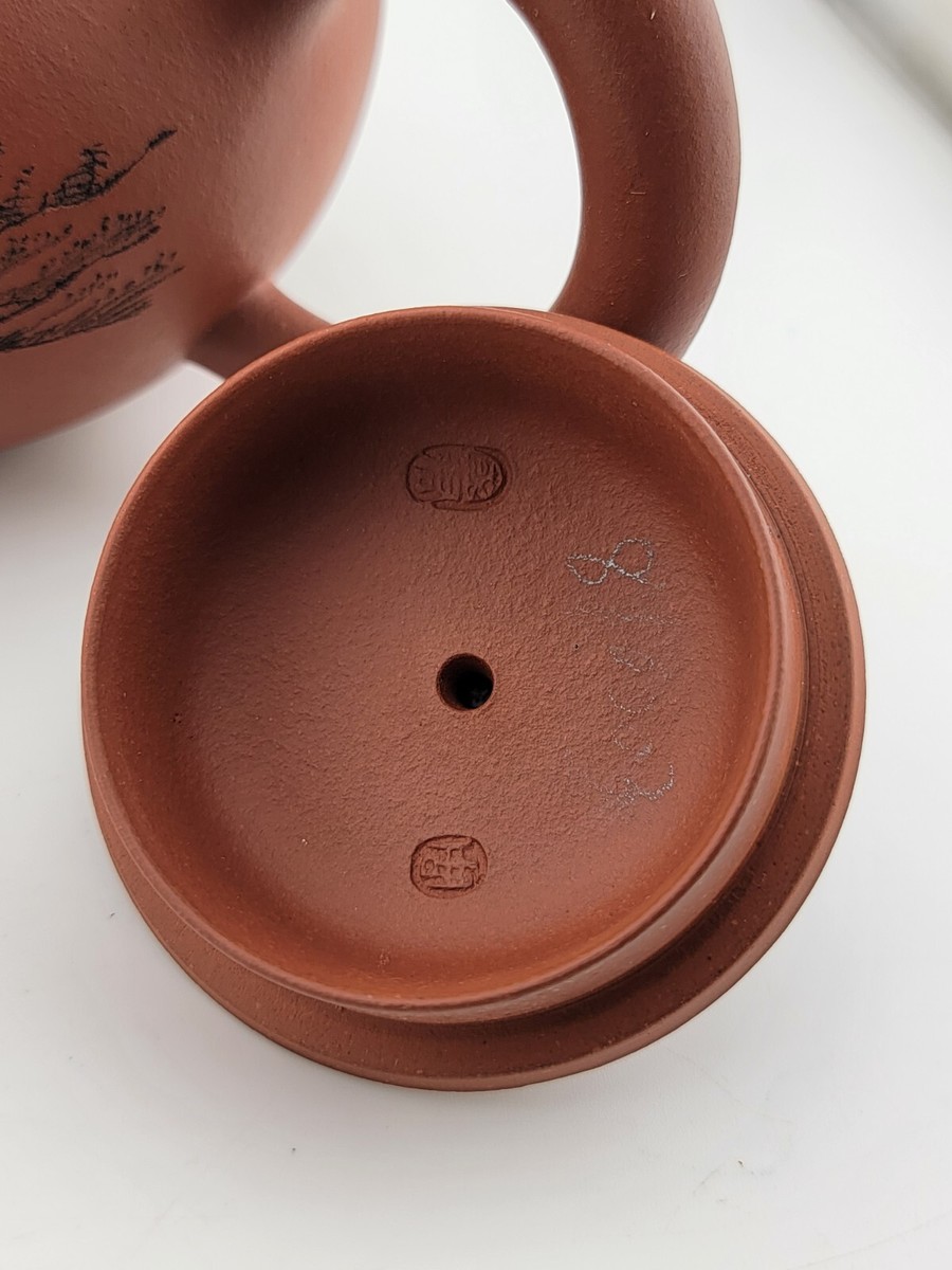 Vintage Large Chinese Gu Jingzhou Purple Clay Yixing Zisha Ceramic