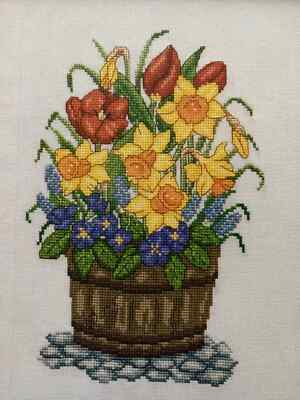 BLUMENGARTEN BLUMEN Kreuzstichkarte Multiple Choice Dropdown Menü