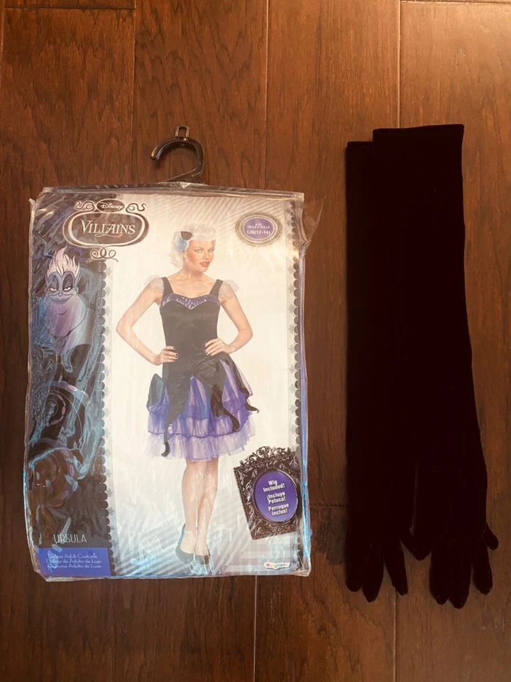 NUEVO Disfraz Disney Villains Ursula Deluxe Disfraz Adulto Talla L 12-14 ¡con Guantes! Foto 4 de 4