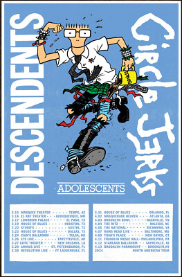 DESCENDENTS | CIRCLE JERKS 2024 Tour Ltd Ed RARE Poster