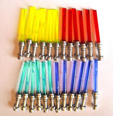  NEW Lego Star Wars 24 Lightsabers 6x yellow 6x red 6x blue 6x purple silver
