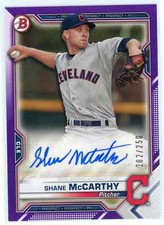 2021 Bowman Shane McCarthy Purple Prospect Autograph 202/250 !!!