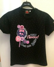 GRAZIOSA T-SHIRT DE KUBA TESCHIO ROSA NERO CON STELLINE GRIGIO E STAMPA Tg S