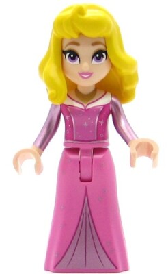 LEGO Disney Minifigure Aurora Dark Pink Dress (Genuine)