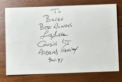 Felix Silva Signed Index Card - Actor Cousin Itt Addams Family