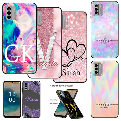 Personalised Name Phone Case For Nokia C300 C110 C200 C100 G300 Marble Gel Cover