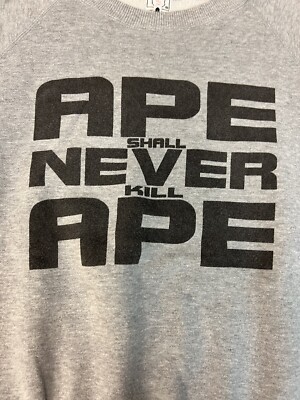 Bape Ape Shall Never Kill Ape Crewneck Grey Size M Used | eBay Bape Ape Shall Never Kill Ape Crewneck Grey Size M Used | eBay