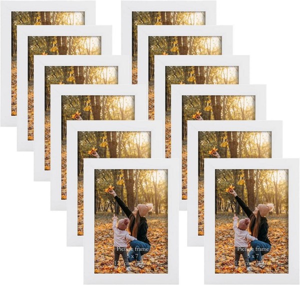 Bilderrahmen Set 12Er 13X18Cm Weiß Fotorahmen Collage Modern DüNn-image