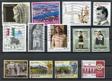 ITALIA 2014 - LOTTO ( 1 )   13 FRANCOBOLLI USATI SU FRAMMENTO - COME DA FOTO