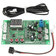 Digital 12V Fan Speed Controller Dual Ways 3-wire Display Temperature Thermostat