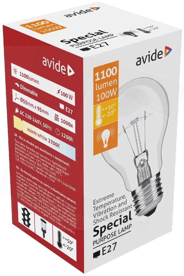 LAMPADA INCANDESCENZA FILAMENTO 100W 230V E27 (kit 10 pezzi) - Immagine 2 di 4