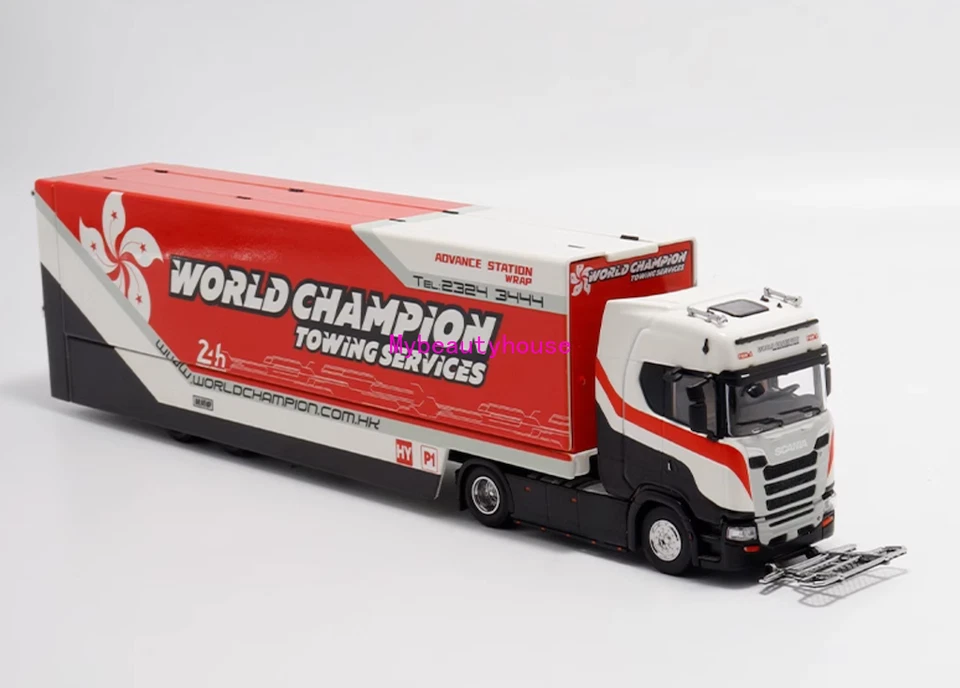 1:64 Scania S730 World Cerrado Doble Cubierta Camión Modelo Diecast Metal Car Foto 2 de 4
