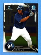 2016 Bowman Chrome Prospects #BCP30 David Denson Milwaukee Brewers