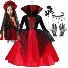 Halloween Mädchen Vampir Kleid Kinder Kostü...