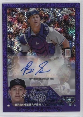 2023 Chrome Update Purple Speckle Refractor Brian Serven Rookie Auto RC 0f5t
