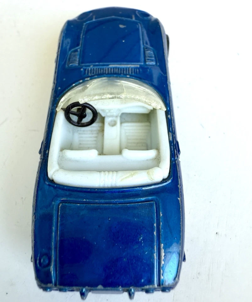 Vintage 1970s Playart Toyota 2000GT Convertible Blue 1/64 Scale White Interior - Image 4 of 4
