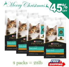 4 Packs -Purina Pro Plan Kitten Chicken & Rice Formula Dry Cat Food,7Lb 2.21 per pound