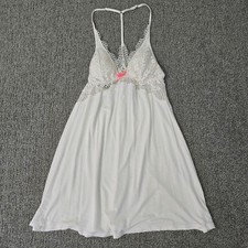 Victoria Secret Lace Babydoll Chemise Nightgown Pink Bow XS Lingerie