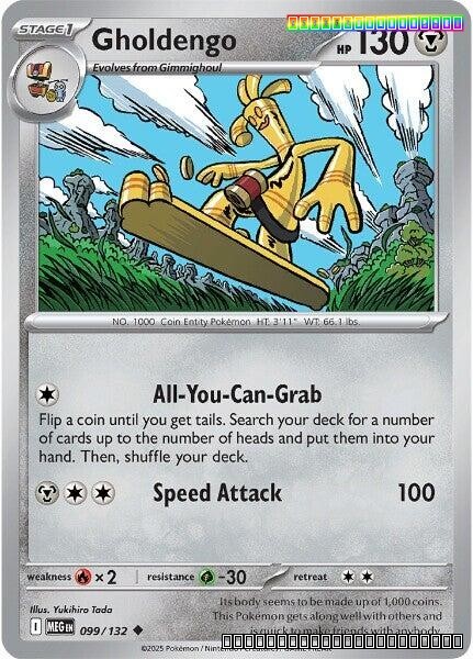Reverse Holofoil - Gholdengo - 099/132 - ME01: Mega Evolution - NM