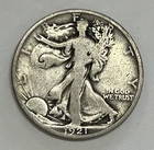 1921-D Denver Walking Liberty Silver Half Dollar Better Date Very Good Condition