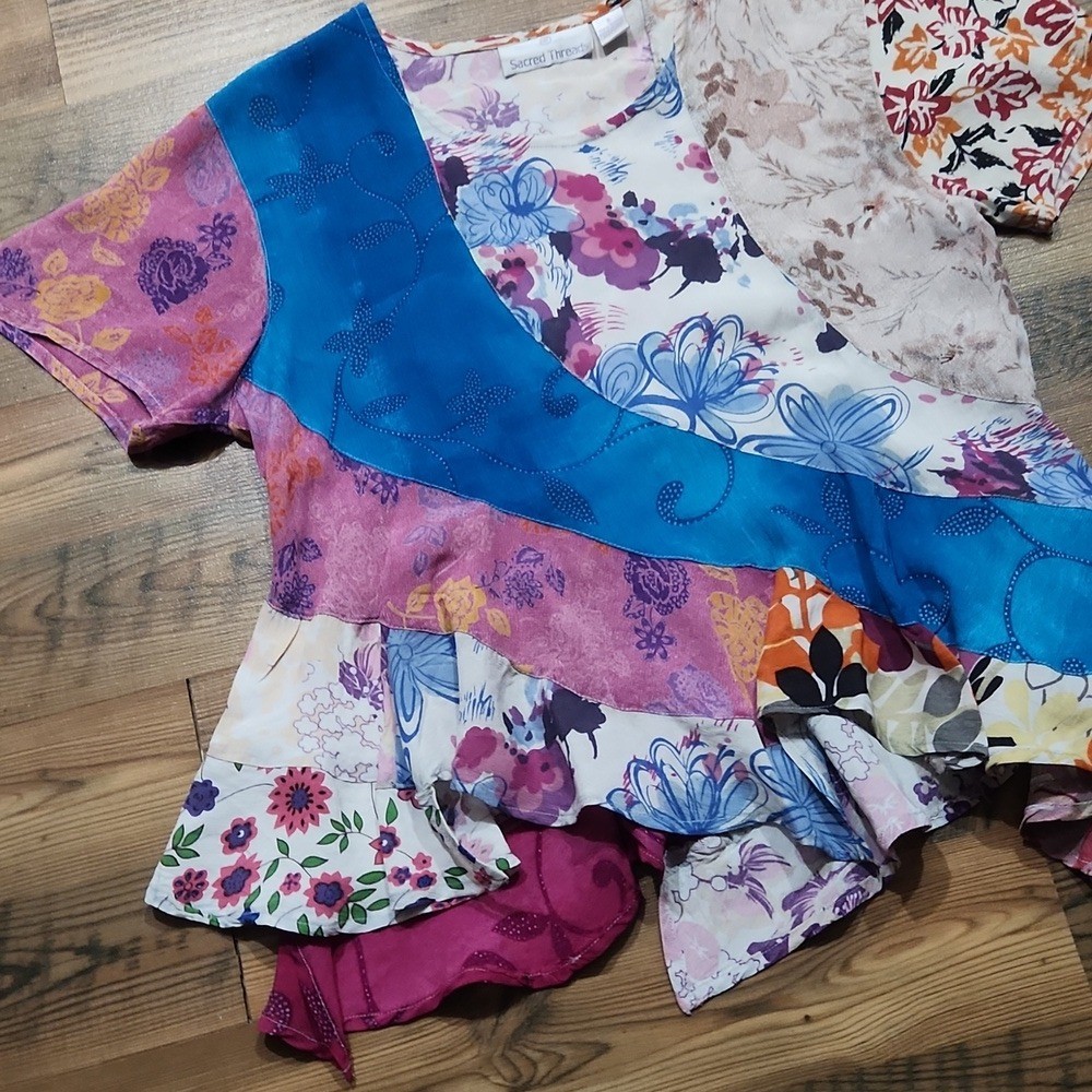 Sacred Threads Vintage Retro Patchwork Pattern Co… - image 2