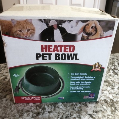 Farm Innovators QT-1 Heated Pet Bowl 1 Quart Electric 25W Anti-Chew Cord