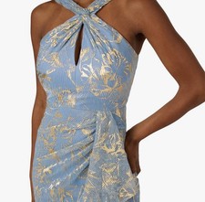 Adrianna Papell Women's Dress Blue And Gold.  Size 10.  Non Smoking Home.