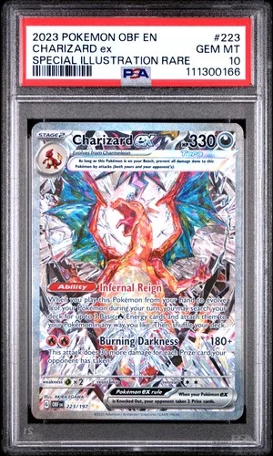2023 POKEMON OBF EN-OBSIDIAN FLAMES #223 CHARIZARD EX PSA 10