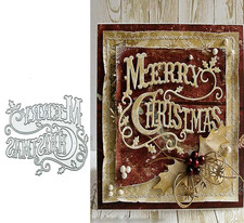 Merry Christmas Holly Metal Cutting Die Stencil Scrapbooking Embossing Craft DIY